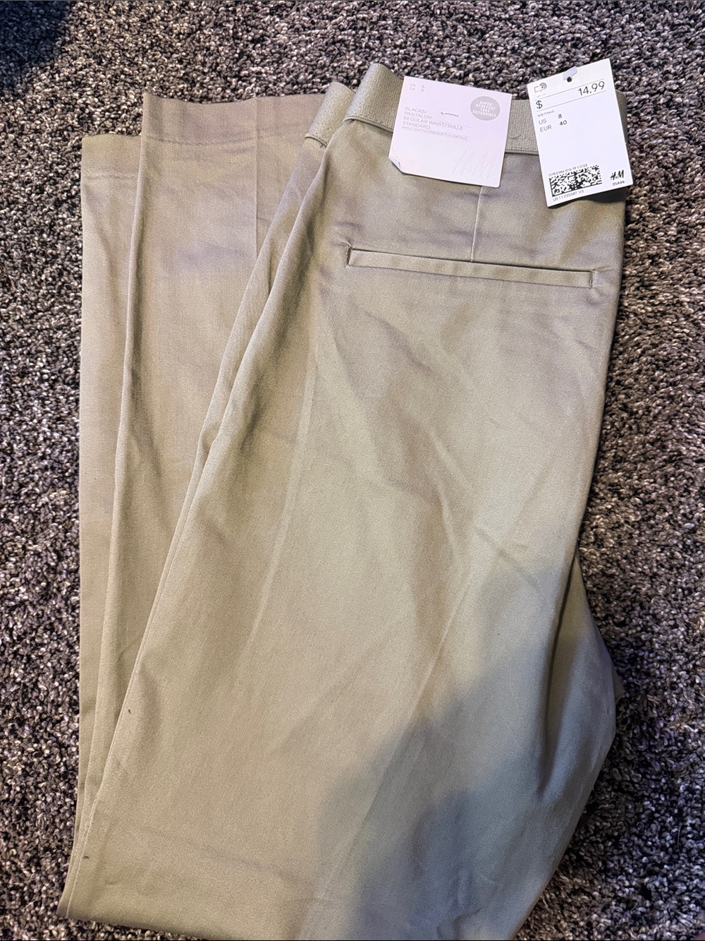 H&M Chino Pants in Light Olive Green